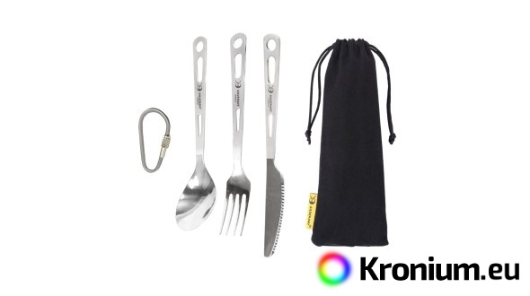 Titanium cutlery with sandblasted handle