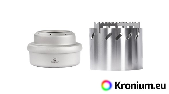 Titanium alcohol stove with windshield