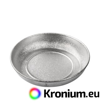 Titanium camping plate with a crystalline finish