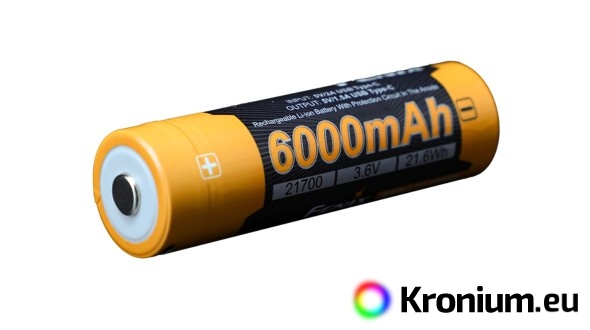 Fenix 21700 6000 mAh USB-C battery (Li-Ion)