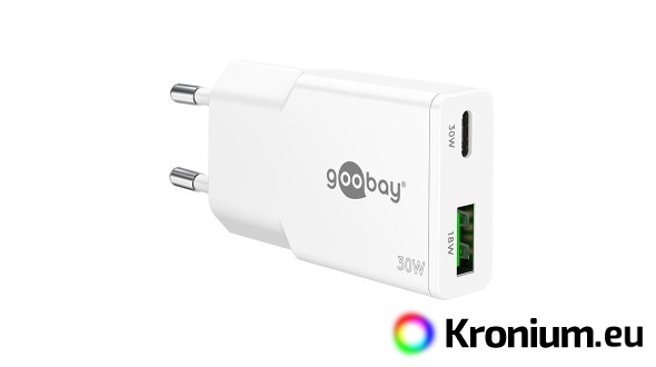 GaN Power Adapter USB-C + USB-A (30 W)