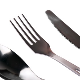 Titanium cutlery with sandblasted handle