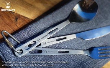 Titanium cutlery with sandblasted handle