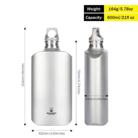 Titanium bottle 600 ml slim