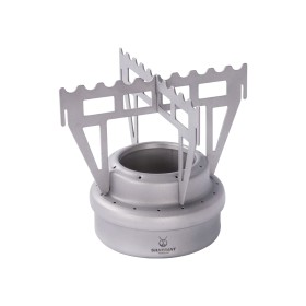Titanium alcohol stove with windshield