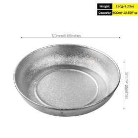 Titanium camping plate with a crystalline finish