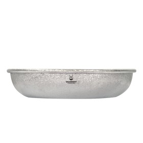 Titanium camping plate with a crystalline finish