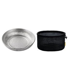Titanium camping plate with a crystalline finish