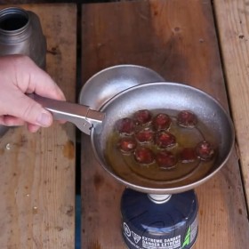 Titanium camping plate with a crystalline finish