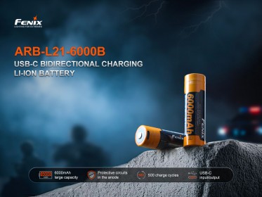 Fenix 21700 6000 mAh USB-C battery (Li-Ion)
