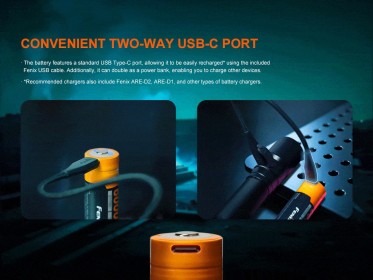 Fenix 21700 6000 mAh USB-C battery (Li-Ion)