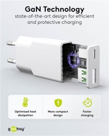 GaN Power Adapter USB-C + USB-A (30 W)