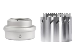 Titanium alcohol stove with windshield