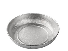 Titanium camping plate with a crystalline finish