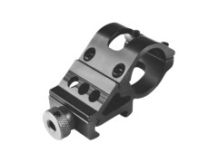 Side mounting of the flashlight on the weapon rail