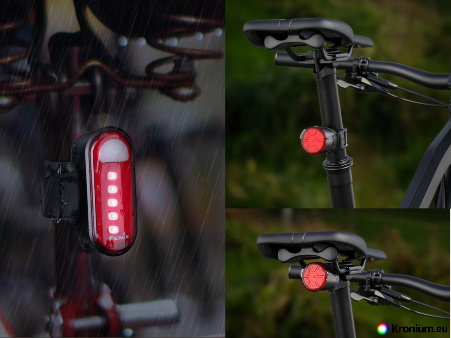 Fenix taillights on a bike seatpost