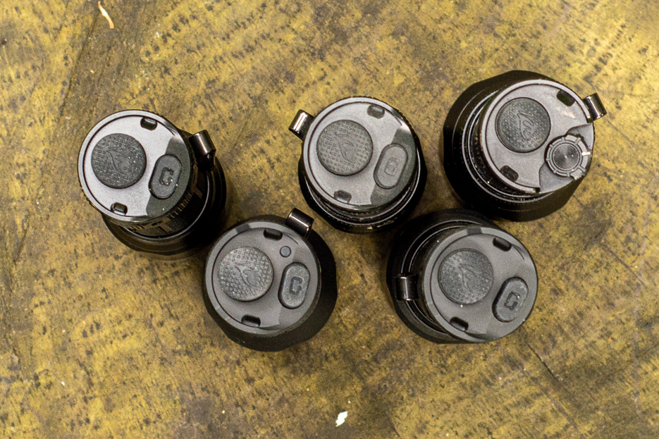 From left: models TK16 V2.0, TK17, TK20R V2.0, and TK21R feature a dual switch, while the TK22R is operated via FlexiSensa Control.